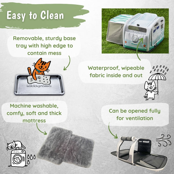 Kittyrama Waterproof Cat Carrier & Hideaway | Airline-Approved-Cat Carrier-Kittyrama- Silver Circle Pets