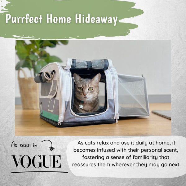 Kittyrama Waterproof Cat Carrier & Hideaway | Airline-Approved-Cat Carrier-Kittyrama- Silver Circle Pets