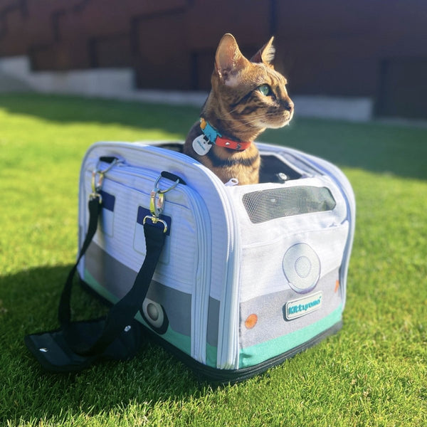 Kittyrama Waterproof Cat Carrier & Hideaway | Airline-Approved-Cat Carrier-Kittyrama- Silver Circle Pets