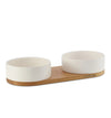 Labbvenn VUKU Ceramic Double Buffet-Pet Bowls, Feeders & Waterers-Labbvenn- Silver Circle Pets