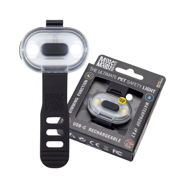 Max & Molly Matrix 2.0 Ultra LED Dog Collar Safety Light | USB-C Rechargeable-Pet Accessories-Max & Molly- Silver Circle Pets