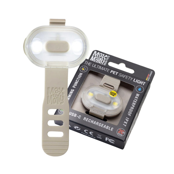 Max & Molly Matrix 2.0 Ultra LED Dog Collar Safety Light | USB-C Rechargeable-Pet Accessories-Max & Molly- Silver Circle Pets