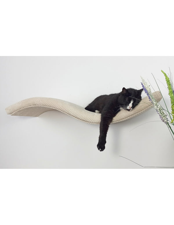 Cat's Atelier Metal Base Cat Wall Shelf WAVE | 75 cm Symmetrical Right