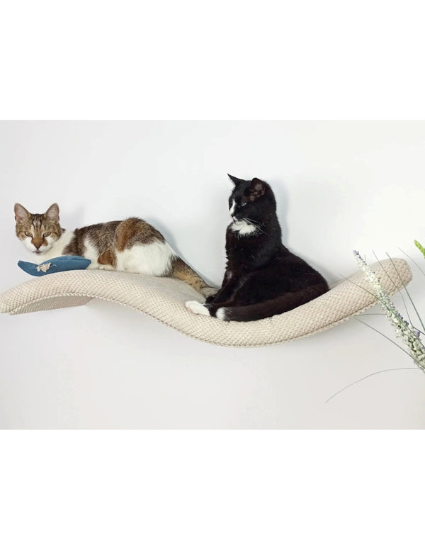 Cat's Atelier Metal Base Cat Wall Shelf WAVE | 75 cm Symmetrical Right
