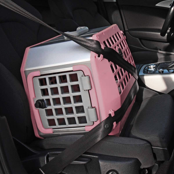 MIMSafe Care2 Hard-Shell Pet Carrier & Car Seat | Crash Tested | 2-in-1 | Large-Pet Carrier-MIMSafe- Silver Circle Pets