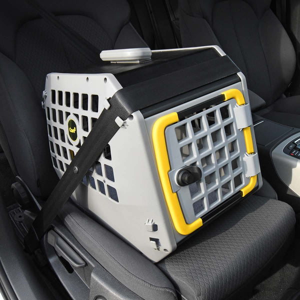 MIMSafe Care2 Hard-Shell Pet Carrier & Car Seat | Crash Tested | 2-in-1 | Large-Pet Carrier-MIMSafe- Silver Circle Pets