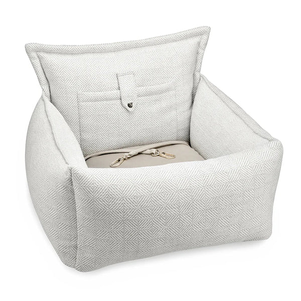 Oh Charlie Dog Car Seat Bed Florence-Dog Car Seat-Oh Charlie- Silver Circle Pets