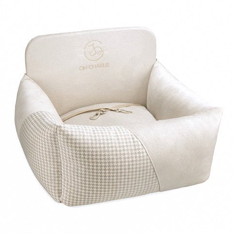Oh Charlie Dog Car Seat Modern Finessa-Dog Car Seat-Oh Charlie- Silver Circle Pets