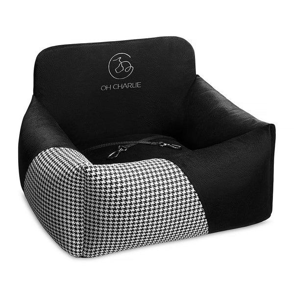 Oh Charlie Dog Car Seat Modern Finessa-Dog Car Seat-Oh Charlie- Silver Circle Pets