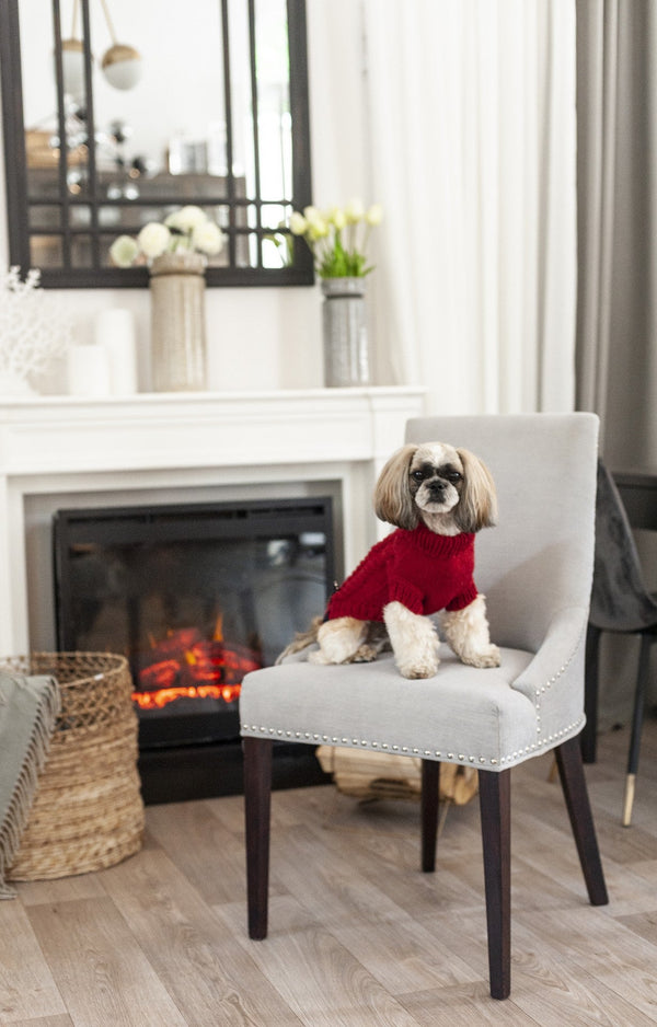 Oh Charlie Dog Sweater Love Red-Dog Jumper-Oh Charlie- Silver Circle Pets