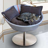 Pet Interiors Cosmo Buffalo Leather Deluxe Cat Bed-Cat Bed-Pet Interiors- Silver Circle Pets