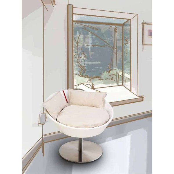 Pet Interiors Cosmo Buffalo Leather Deluxe Cat Bed-Cat Bed-Pet Interiors- Silver Circle Pets