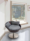 Pet Interiors Cosmo Faux Leather Deluxe Cat Bed-Cat Bed-Pet Interiors- Silver Circle Pets