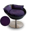 Pet Interiors Cosmo Faux Leather Deluxe Cat Bed-Cat Bed-Pet Interiors- Silver Circle Pets
