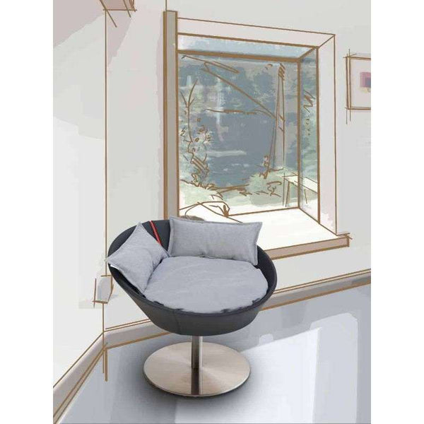 Pet Interiors Cosmo Leather Deluxe Cat Bed-Cat Bed-Pet Interiors- Silver Circle Pets