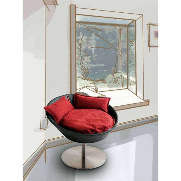 Pet Interiors Cosmo Leather Deluxe Cat Bed-Cat Bed-Pet Interiors- Silver Circle Pets