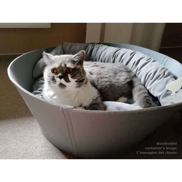 Pet Interiors CREDO Felt Designer Cat Bed-Cat Bed-Pet Interiors- Silver Circle Pets