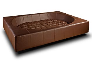 Pet Interiors Cube Faux Leather Dog Bed-Dog Bed-Pet Interiors- Silver Circle Pets