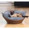 Pet Interiors Faux Leather Pet Bed MILA-Cat Bed-Pet Interiors- Silver Circle Pets