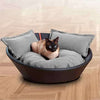 Pet Interiors Faux Leather Pet Bed MILA-Cat Bed-Pet Interiors- Silver Circle Pets