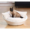 Pet Interiors Faux Leather Pet Bed MILA-Cat Bed-Pet Interiors- Silver Circle Pets