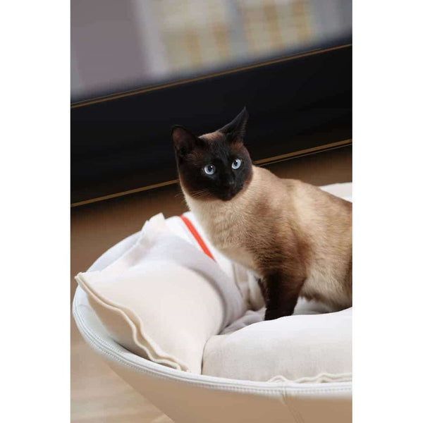Pet Interiors Faux Leather Pet Bed MILA-Cat Bed-Pet Interiors- Silver Circle Pets