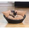 Pet Interiors Faux Leather Pet Bed MILA-Cat Bed-Pet Interiors- Silver Circle Pets
