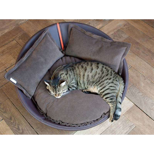 Pet Interiors Leather Pet Bed MILA-Cat Bed-Pet Interiors- Silver Circle Pets