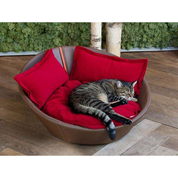 Pet Interiors Leather Pet Bed MILA-Cat Bed-Pet Interiors- Silver Circle Pets