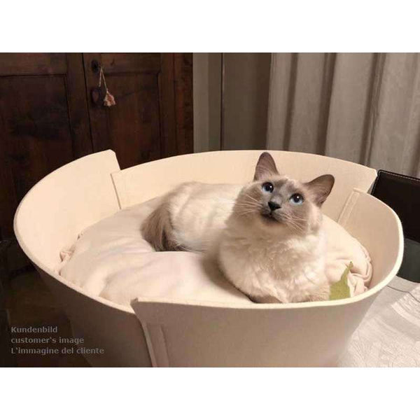 Pet Interiors LIDO Felt Designer Cat Bed-Cat Bed-Pet Interiors- Silver Circle Pets