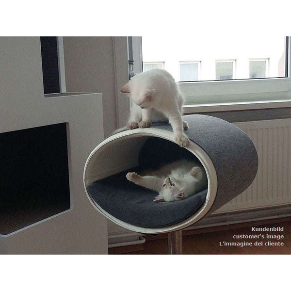 Pet Interiors Rondo Leather Cat Bed Stand-Cat Bed-Pet Interiors- Silver Circle Pets