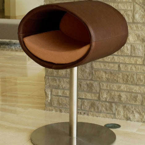 Pet Interiors Rondo Leather Cat Bed Stand-Cat Bed-Pet Interiors- Silver Circle Pets