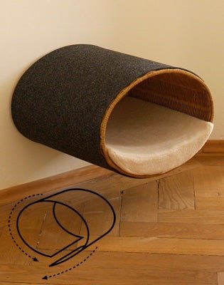 Pet Interiors Rondo Wicker Cat Bed Stand-Cat Bed-Pet Interiors- Silver Circle Pets