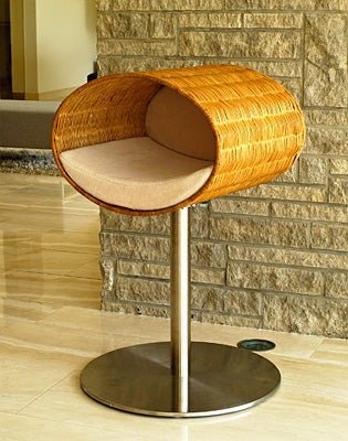 Pet Interiors Rondo Wicker Cat Bed Stand-Cat Bed-Pet Interiors- Silver Circle Pets