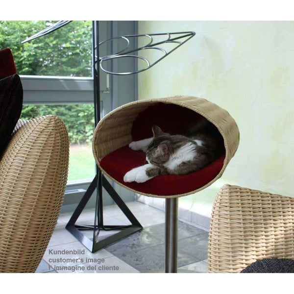 Pet Interiors Rondo Wicker Cat Bed Stand-Cat Bed-Pet Interiors- Silver Circle Pets