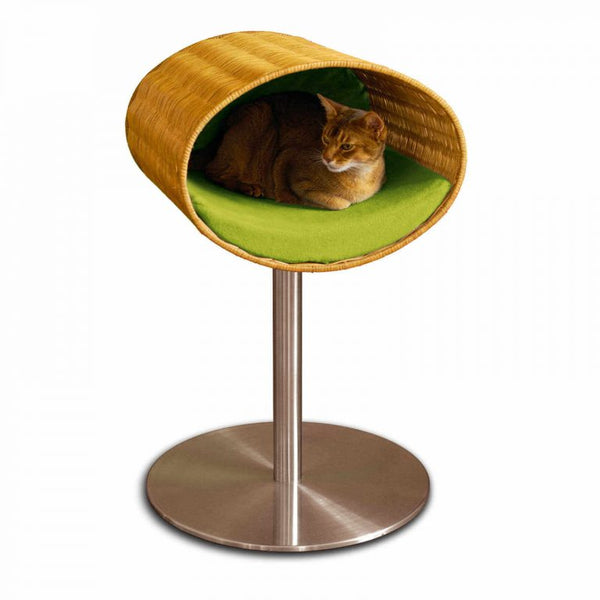 Pet Interiors Rondo Wicker Cat Bed Stand-Cat Bed-Pet Interiors- Silver Circle Pets