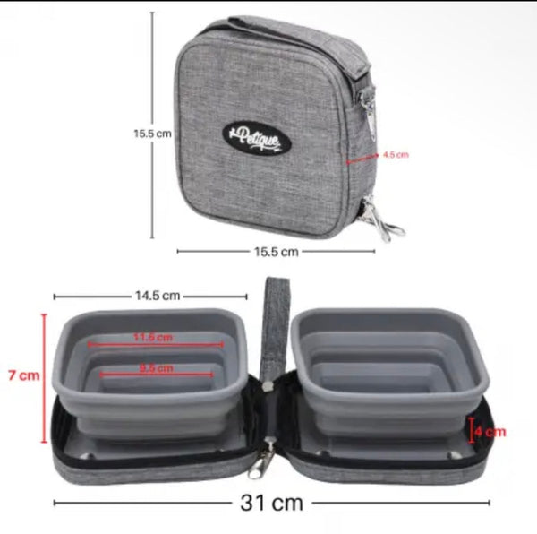 Petique 2-in-1 Portabowl-Pet Strollers Accessories-Petique- Silver Circle Pets