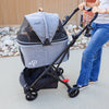 Petique 3-in-1 Tri-Fold Pet Stroller Travel System-Pet Strollers-Petique- Silver Circle Pets
