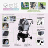 Petique 3-in-1 Tri-Fold Pet Stroller Travel System-Pet Strollers-Petique- Silver Circle Pets