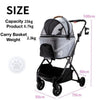 Petique 3-in-1 Tri-Fold Pet Stroller Travel System-Pet Strollers-Petique- Silver Circle Pets