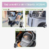 Petique 3-in-1 Tri-Fold Pet Stroller Travel System-Pet Strollers-Petique- Silver Circle Pets