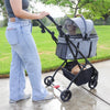 Petique 3-in-1 Tri-Fold Pet Stroller Travel System-Pet Strollers-Petique- Silver Circle Pets