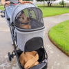 Petique 3-in-1 Tri-Fold Pet Stroller Travel System-Pet Strollers-Petique- Silver Circle Pets