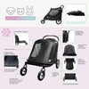 Petique Apollo Elite Pet Stroller & Trailer | Integrated Ramp-Pet Strollers-Petique- Silver Circle Pets