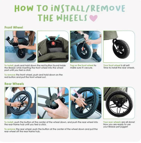 Petique Breeze Pet Jogger Stroller incl. Free Rain Cover & Bike Adapter-Pet Strollers-Petique- Silver Circle Pets
