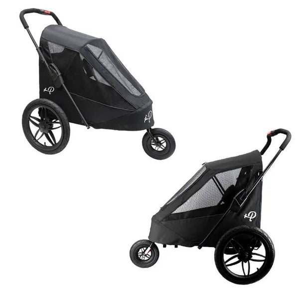 Petique Breeze Pet Jogger Stroller incl. Free Rain Cover & Bike Adapter-Pet Strollers-Petique- Silver Circle Pets