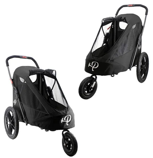 Petique Breeze Pet Jogger Stroller incl. Free Rain Cover & Bike Adapter-Pet Strollers-Petique- Silver Circle Pets
