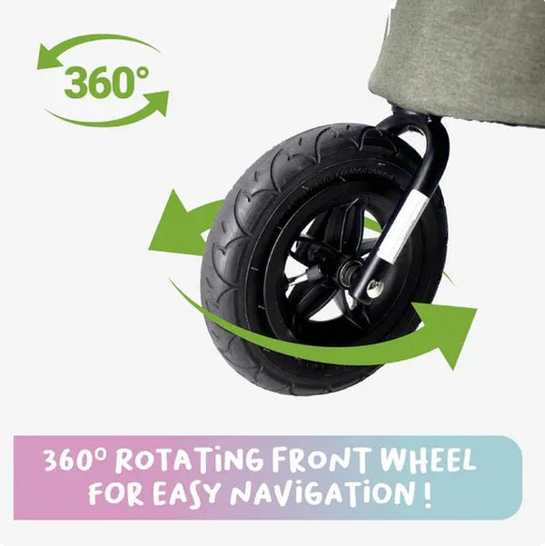 Petique Breeze Pet Jogger Stroller incl. Free Rain Cover & Bike Adapter-Pet Strollers-Petique- Silver Circle Pets