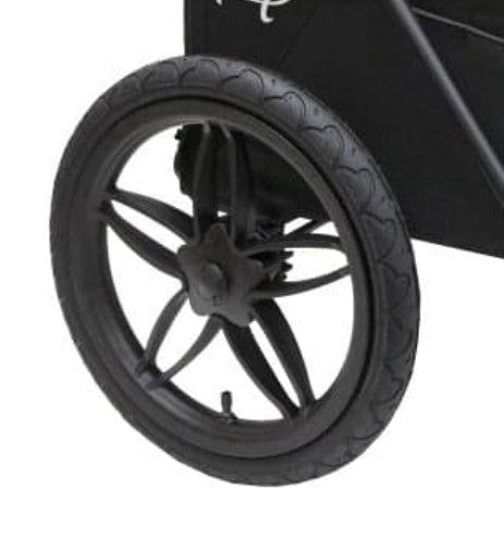 Petique Breeze Pet Jogger Stroller Replacement Rear Wheel-Pet Strollers-Petique- Silver Circle Pets