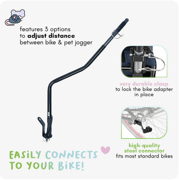 Petique Breeze & Trailblazer Bike Tow Adapter-Pet Stroller Accessories-Petique- Silver Circle Pets